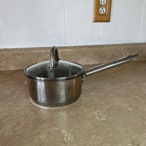 Wolfgang Puck’s Stainless Steel Saucepan with Glass Lid - Silver